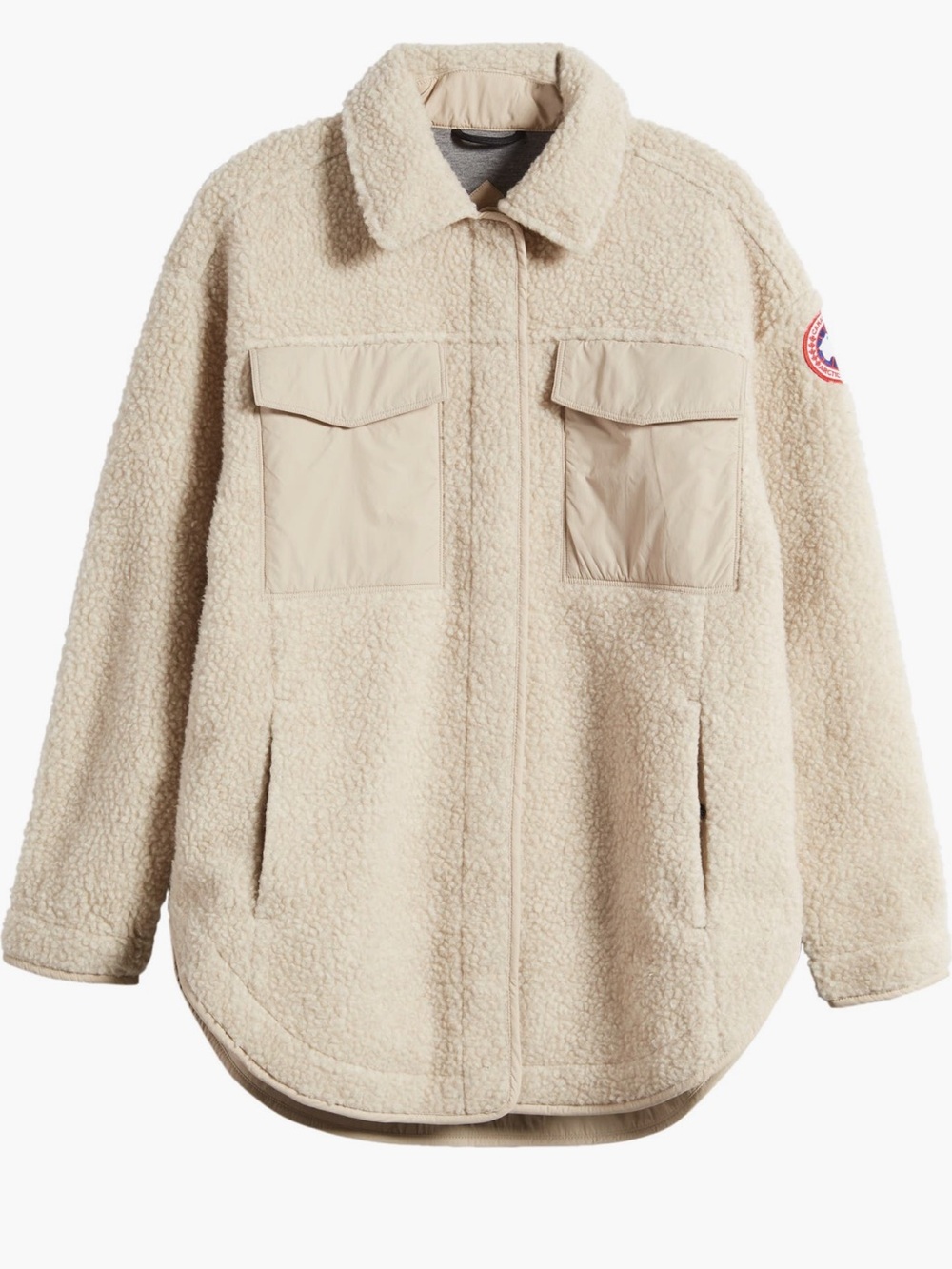 Canada Goose Simcoe High Pile Fleece Shacket size Medium Beige